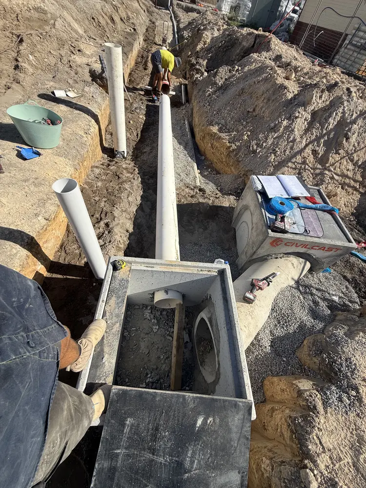 Drainage pit and pipe install on a Gold Coast job site