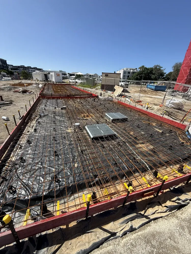 Steel-reinforced slab ready for pour on the Gold Coast