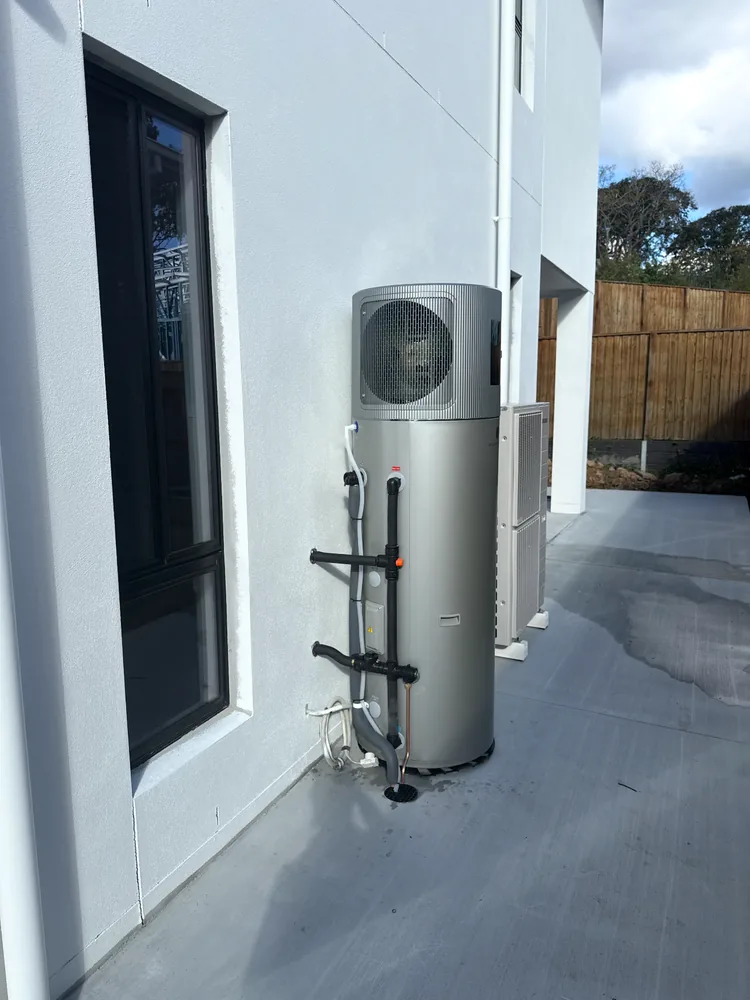 Heat pump hot water system installed at a new build on the Gold Coast